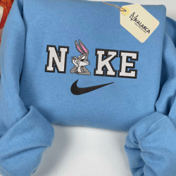 nike x bunny cartoon embroidered sweatshirt, brand character cartoon embroidered sweatshirt, custom cartoon embroidered