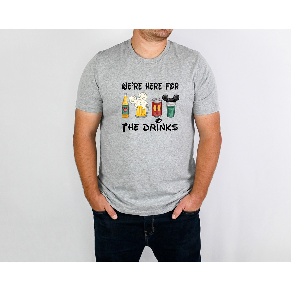 We're Here For The Snacks Shirts, We're Here For The Drinks T-shirt, Disney Matching, 2023 Disney Trip Shirts, Disneyworld Shirts For Family - 7.jpg