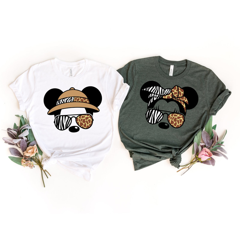 Animal Kingdom Safari couple shirts, Disney Mickey Minnie safari mode, couple shirt, Disney Safari couple shirts, Disney couple gift tees - 1.jpg
