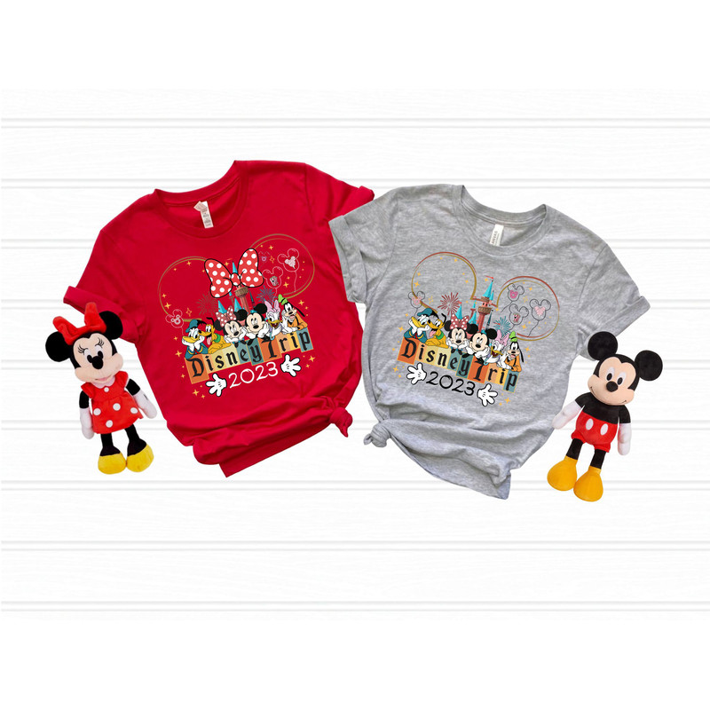 2023 Disney Trip T-Shirt, Adults Kids Disneyland Disneyworld Trip Shirt, Minnie Mickey & Friends Matching Family Disney Vacation Tees - 3.jpg