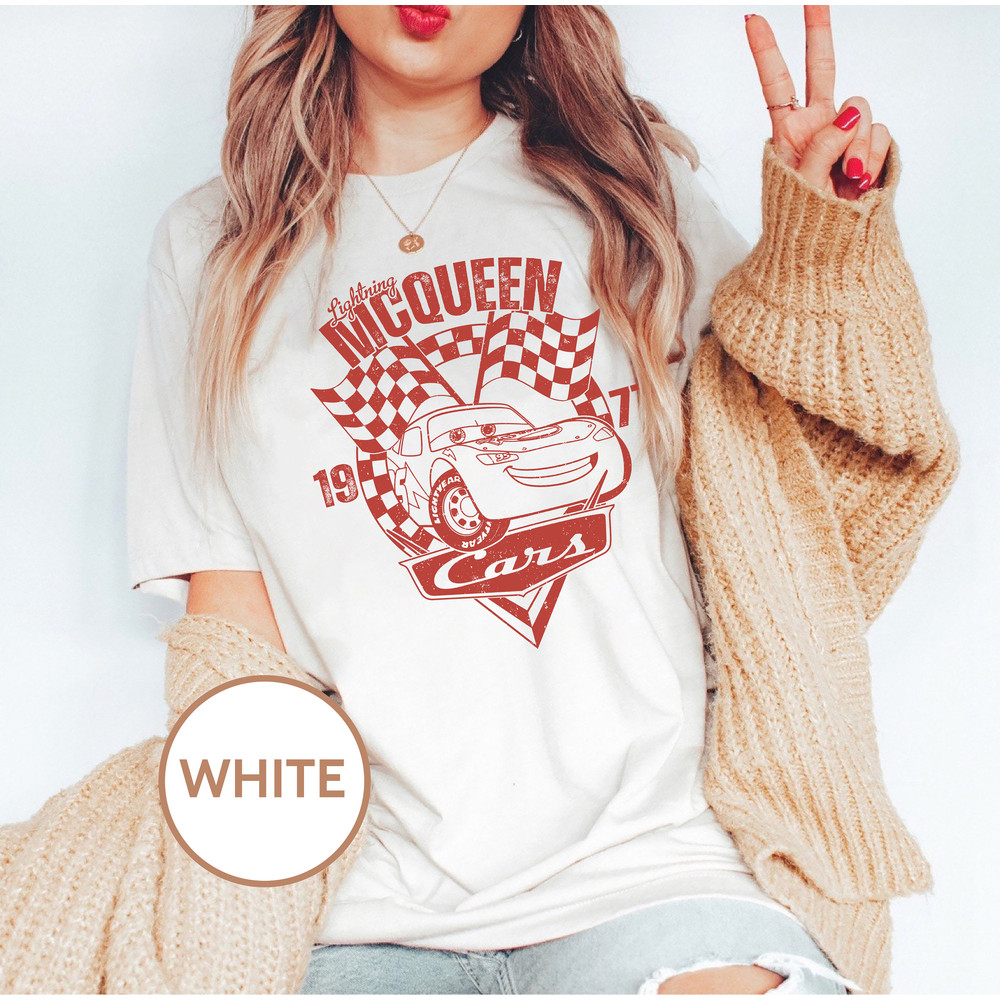 Disney Cars Shirt, Light McQueen Shirt, Car Pixar Shirt, McQueen 1977, Disney Cars Land Shirt, Gift for her, Disneyland Shirt - 4.jpg