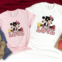 disney couple tee, mickey minne tee, mickey minnie couple t-shirt, disney trip couple tee, valentines day gift tee,disne