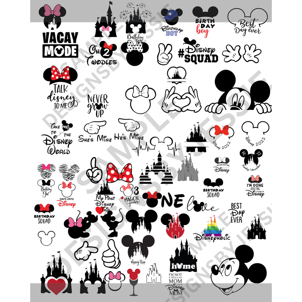 Mega Bundle 62 PNG,SVG,DFX MickeyMinnie, Vacation, Birthday, Mickey Hands Digital Downloads - 1.jpg