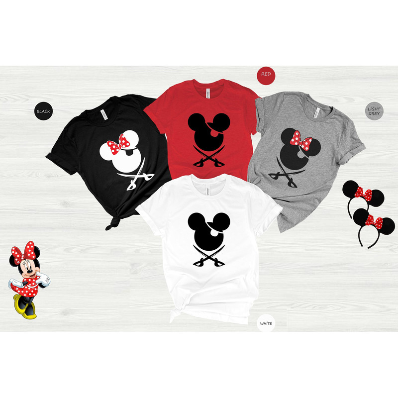 Mickey And Minnie Matching Disney Pirates T-Shirt, Disney Trip Tee, Disneyland Pirates of Caribbean Shirts, Disney World Pirates Party Shirt - 1.jpg