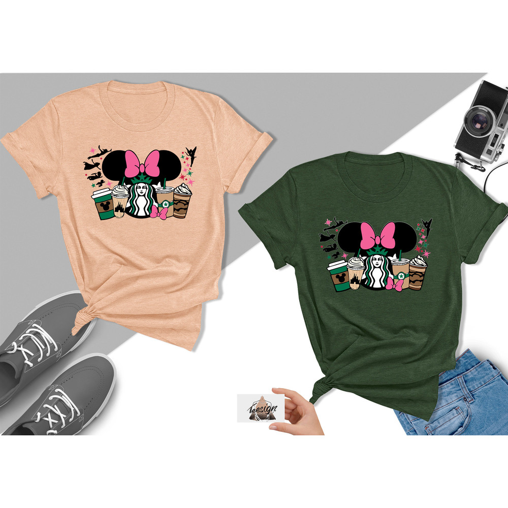 Minnie Starbucks Coffee Shirt, Disney Coffee Latte Tee, Disney Tinker Bell Shirt, Disney Girls Shirt, Mickey Ears Shirt, Disney Matching Tee - 2.jpg