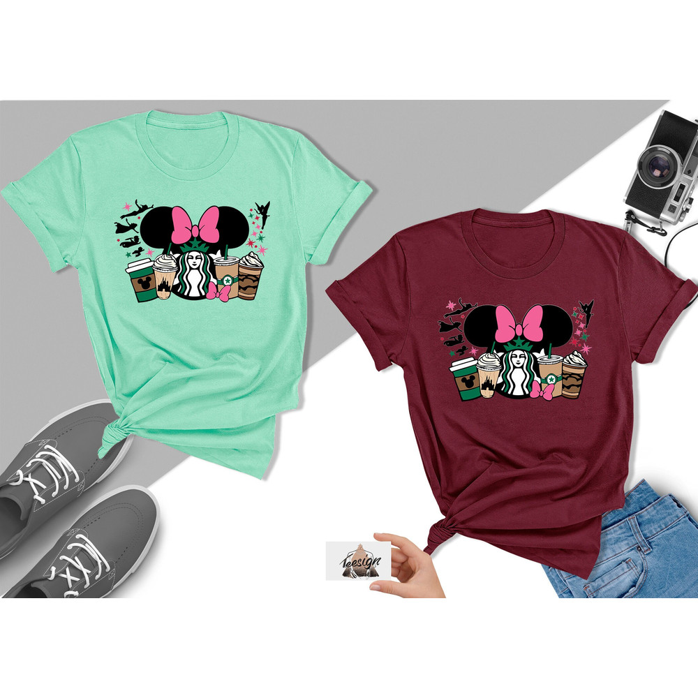 Minnie Starbucks Coffee Shirt, Disney Coffee Latte Tee, Disney Tinker Bell Shirt, Disney Girls Shirt, Mickey Ears Shirt, Disney Matching Tee - 3.jpg