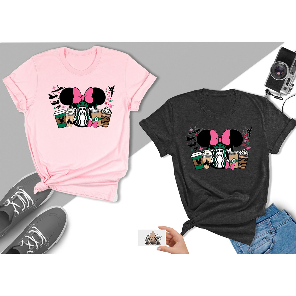Minnie Starbucks Coffee Shirt, Disney Coffee Latte Tee, Disney Tinker Bell Shirt, Disney Girls Shirt, Mickey Ears Shirt, Disney Matching Tee - 4.jpg