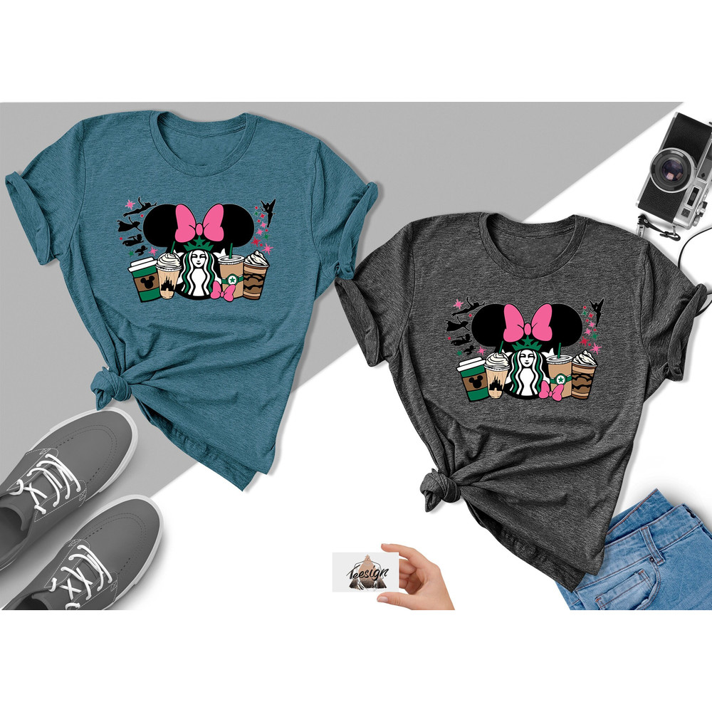 Minnie Starbucks Coffee Shirt, Disney Coffee Latte Tee, Disney Tinker Bell Shirt, Disney Girls Shirt, Mickey Ears Shirt, Disney Matching Tee - 7.jpg