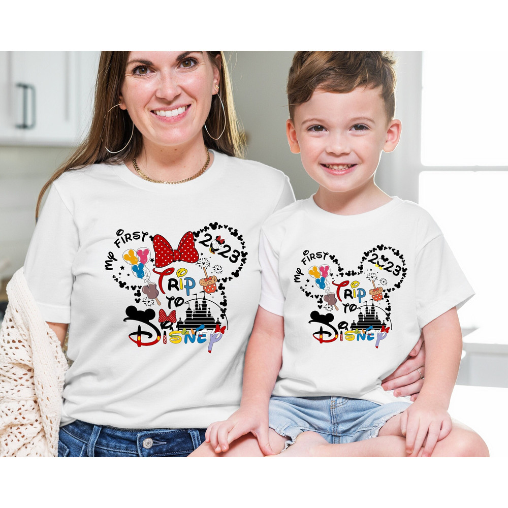My First Trip To Disney 2023 Shirt, Disney Couple T-Shirt, Disney Trip Shirt, Disney Family Vacation T-Shirts, Disneyland Trip Shirts - 1.jpg
