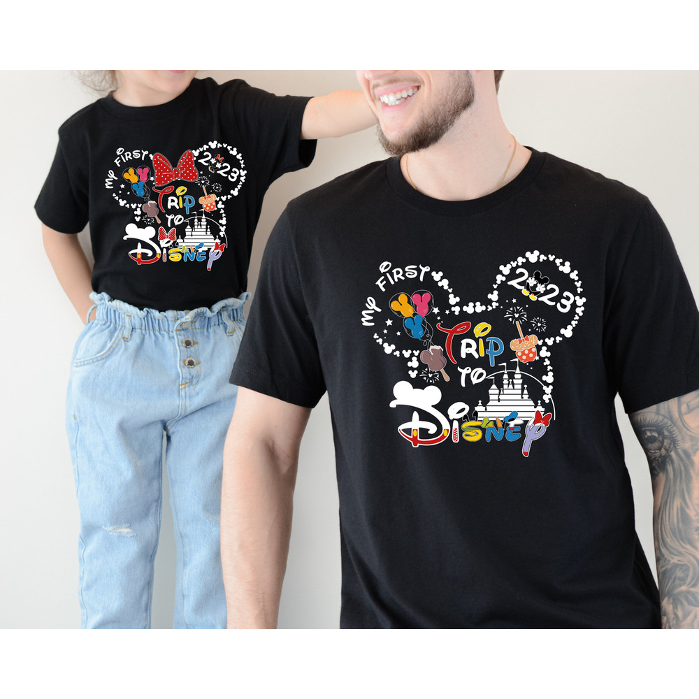 My First Trip To Disney 2023 Shirt, Disney Couple T-Shirt, Disney Trip Shirt, Disney Family Vacation T-Shirts, Disneyland Trip Shirts - 2.jpg