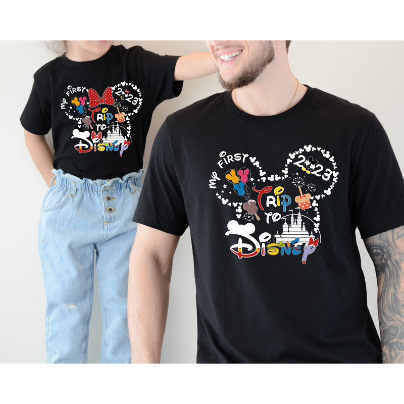 My First Trip To Disney 2023 Shirt, Disney Couple T-Shirt, Disney Trip Shirt, Disney Family Vacation T-Shirts, Disneyland Trip Shirts - 2.jpg