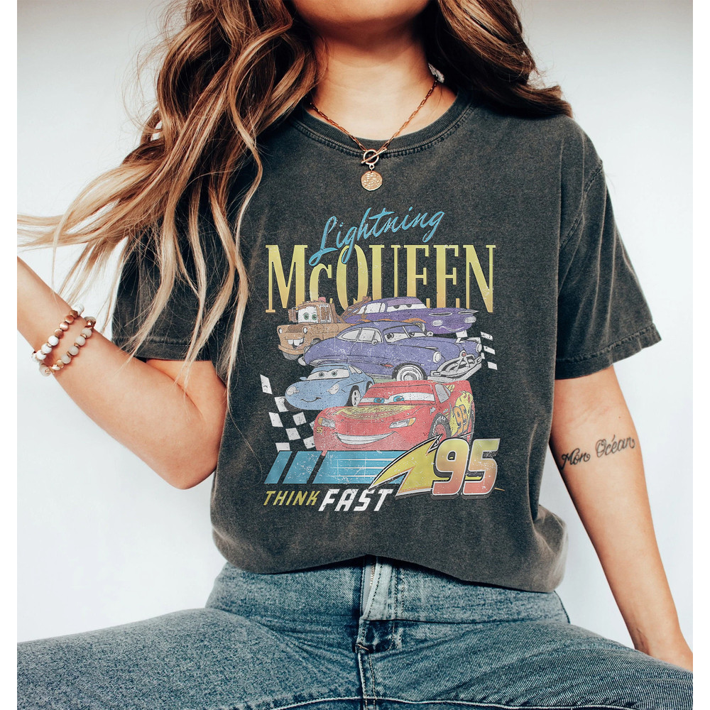 Retro Lightning Mcqueen Piston Cup Comfort Colors® Shirt, Disney Cars Shirt, Disney Shirts, Disney Pixar Shirt, Cars Shirt, Cars Land Shirt - 2.jpg