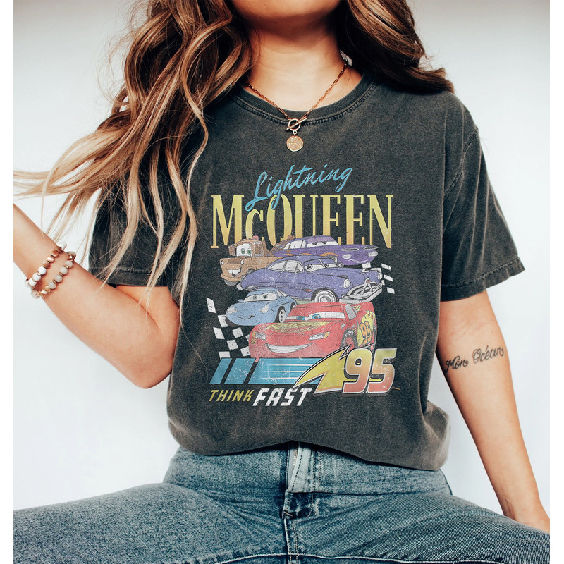 Retro Lightning Mcqueen Piston Cup Comfort Colors® Shirt, Disney Cars Shirt, Disney Shirts, Disney Pixar Shirt, Cars Shirt, Cars Land Shirt - 2.jpg