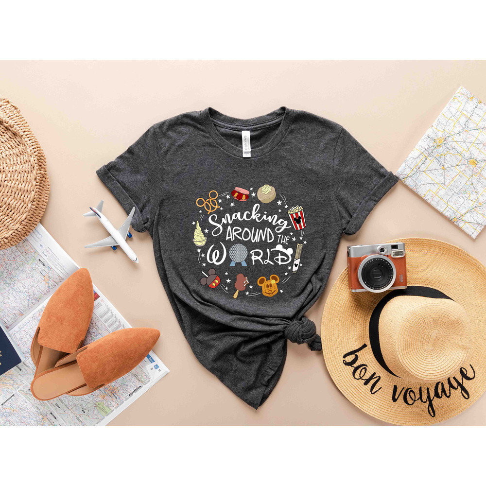 Snacking Around the World T-Shirt, Disney Snacks Shirt, World Traveler Shirt, Disney Snacking Shirt, Epcot Disney Shirt, Food and Wine Fest - 3.jpg