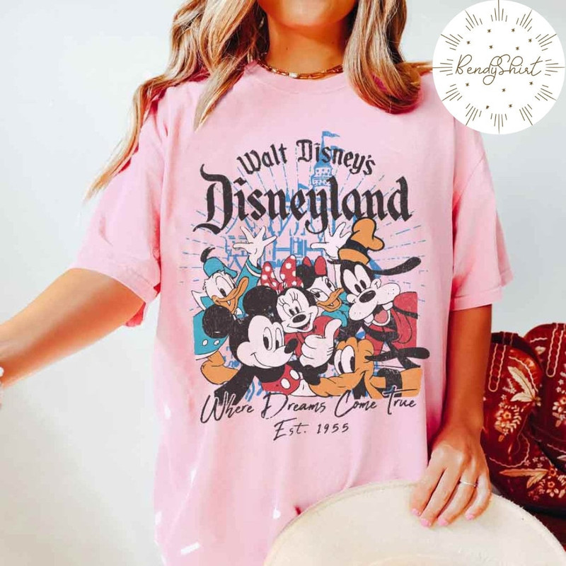 Vintage Walt Disney's Disneyland Est 1955 Where Dreams Come True Shirt, Retro Disney Castle Shirt, Mickey and Friends, Disney Family Shirt - 3.jpg