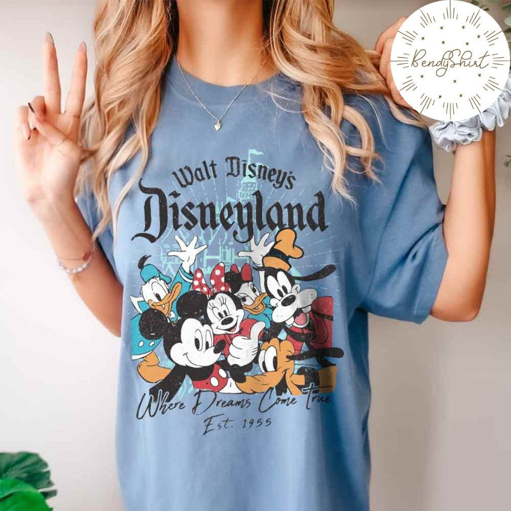Vintage Walt Disney's Disneyland Est 1955 Where Dreams Come True Shirt, Retro Disney Castle Shirt, Mickey and Friends, Disney Family Shirt - 4.jpg