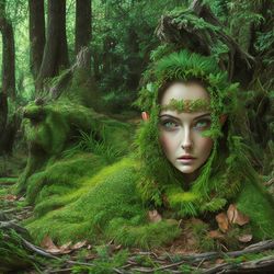 enchanting digital painting: elves in fairy forest - captivating artwork!