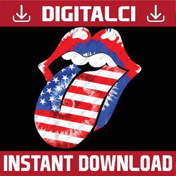 tongue lips american flag 4th of july proud tie dye png, america lips png, rolling stones png, independence day png
