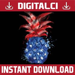 hawaiian pineapple american flag 4th of july patriotic png, 4th of july pineapple png, american patriotic, independence