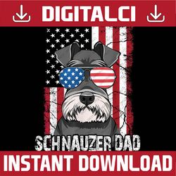 dog dad fathers day mini schnauzer usa flag 4th of july png, schnauzer american flag patriotic png, independence day png