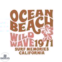 ocean beach wild wave 1911 surf memories california svg file for cricut