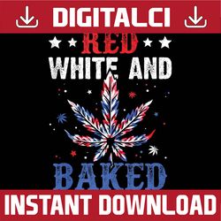 red white funny baked marijuana 4th of july weed cannabis png, marijuana leaf png, independence day png, digital