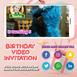 sesame street animated video invitation hd with 2 versions to choose from