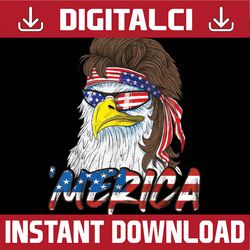 eagle mullet 4th of july usa american flag merica png, america eagle png, eagle mullet png, independence day, digital