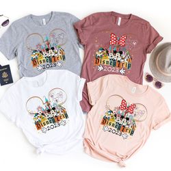 2023 disney trip t-shirt, adults kids disneyland disneyworld trip shirt, minnie mickey & friends matching family disney