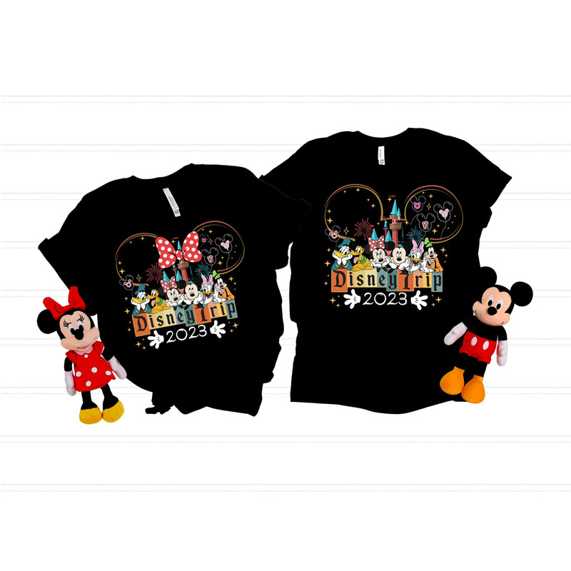 2023 Disney Trip T-Shirt, Adults Kids Disneyland Disneyworld Trip Shirt, Minnie Mickey & Friends Matching Family Disney Vacation Tees - 2.jpg