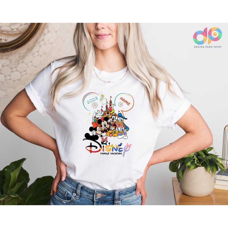 Custom Disneyland Family Vacation, Custom Name Shirt, Family Trip 2023, Mickey and Friends Shirt, Family Matching, Disneyworld Shirt - 1.jpg