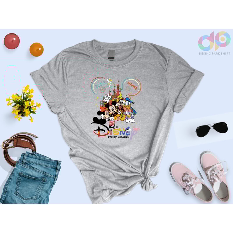 Custom Disneyland Family Vacation, Custom Name Shirt, Family Trip 2023, Mickey and Friends Shirt, Family Matching, Disneyworld Shirt - 3.jpg