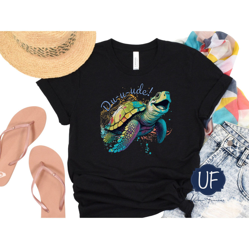 Cool Sea Turtle T-shirt, Disney Look Of Crush, Cute Turtle Saying, Multicolor Ocean Turtle, Finding Nemo Turtle, AI Art Shirt, Happy Turtle - 6.jpg