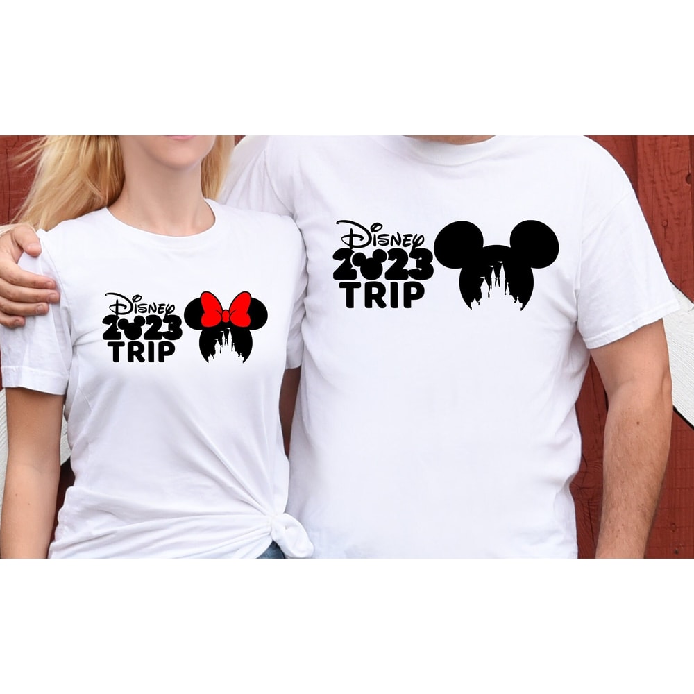 Disney 2023 Trip Shirts, Disney Family Vacation 2023, Mickey And Minnie T-shirt, Disney Couple Tee, Disney Castle Shirt, Disney Matching Tee - 1.jpg