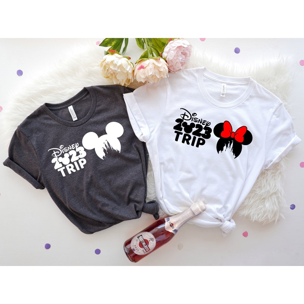 Disney 2023 Trip Shirts, Disney Family Vacation 2023, Mickey And Minnie T-shirt, Disney Couple Tee, Disney Castle Shirt, Disney Matching Tee - 3.jpg