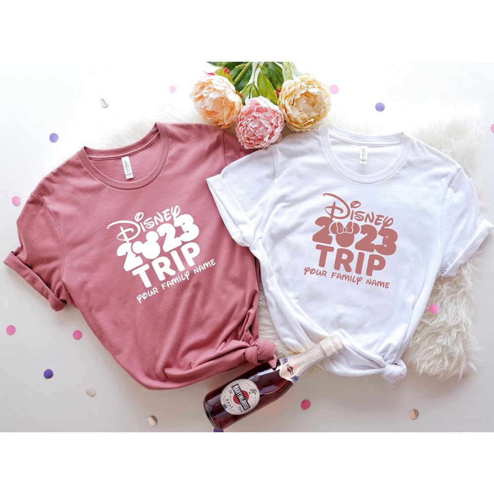Disney 2023 Trip Your Family Name Shirts, Mickey And Minnie T-shirt, Disney Couple Shirt, Disney 2023 Trip Shirt, Disney Family Vacation - 3.jpg