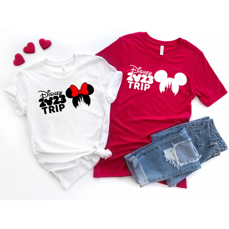 Disney 2023 Trip Shirts, Disney Family Vacation 2023, Mickey And Minnie T-shirt, Disney Couple Tee, Disney Castle Shirt, Disney Matching Tee - 5.jpg