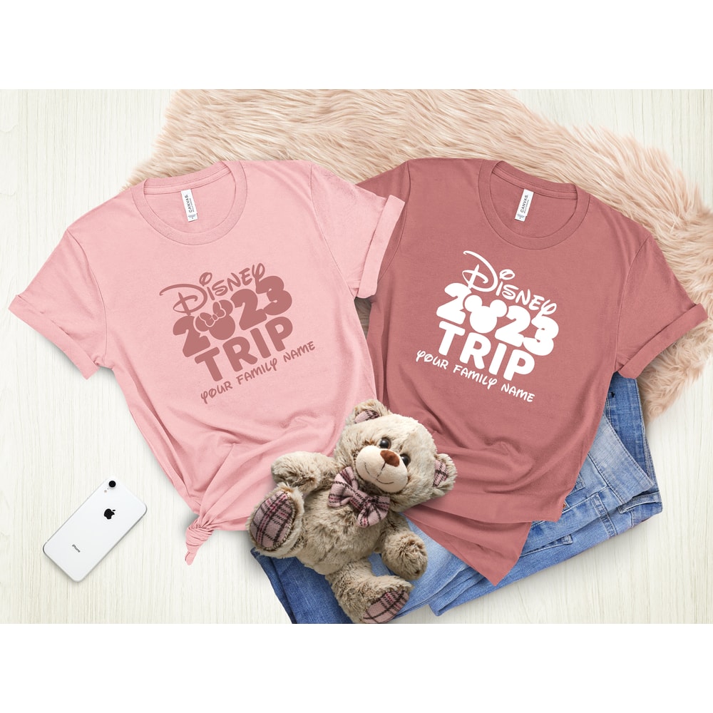 Disney 2023 Trip Your Family Name Shirts, Mickey And Minnie T-shirt, Disney Couple Shirt, Disney 2023 Trip Shirt, Disney Family Vacation - 5.jpg