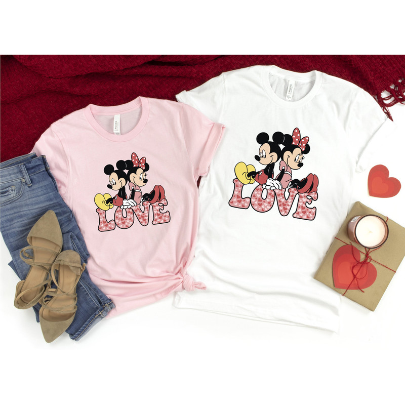 Disney Couple Tee, Mickey Minne Tee, Mickey Minnie Couple T-shirt, Disney Trip Couple Tee, Valentines Day Gift Tee,Disneyworld Matching Tee - 1.jpg