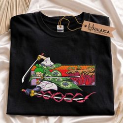 anime custom embroidered sweatshirt, zoro one piece embroidered sweatshirt, custom brand anime embroidered crewneck