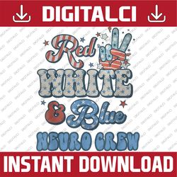 red white blue neuro crew nurse 4th of july neurology rn png, american nurse png, independence day png, digital download