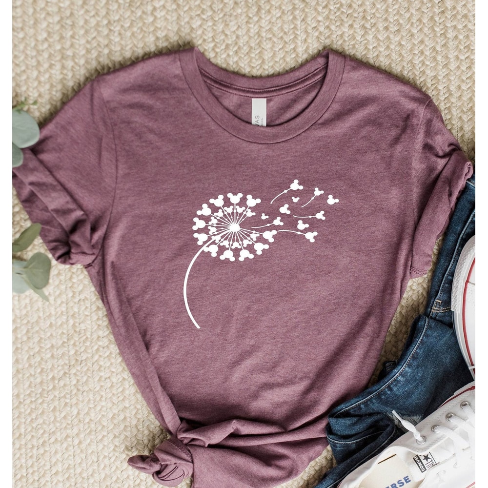 Disney Floral T-shirt, Disney Shirt for Women, Mother' Day Gift, Disney Mickey Silhouette Shirt, Meditation gift, Love Shirt, Winter Shirt - 1.jpg