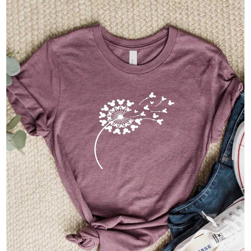 Disney Floral T-shirt, Disney Shirt for Women, Mother' Day Gift, Disney Mickey Silhouette Shirt, Meditation gift, Love Shirt, Winter Shirt - 1.jpg