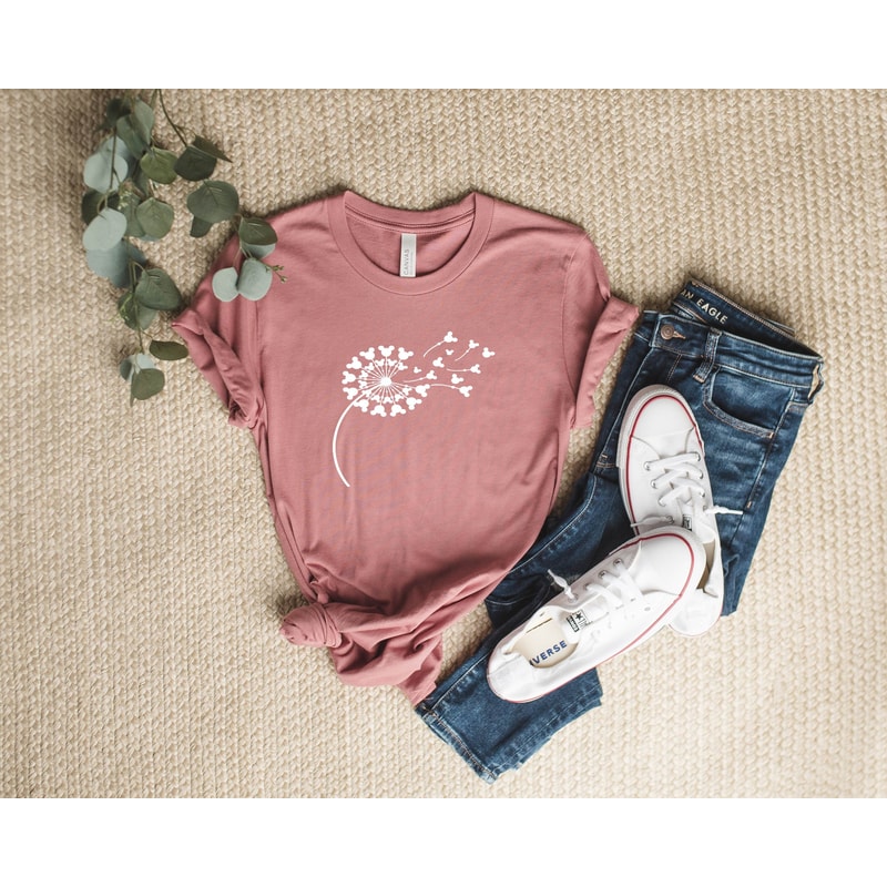 Disney Floral T-shirt, Disney Shirt for Women, Mother' Day Gift, Disney Mickey Silhouette Shirt, Meditation gift, Love Shirt, Winter Shirt - 2.jpg