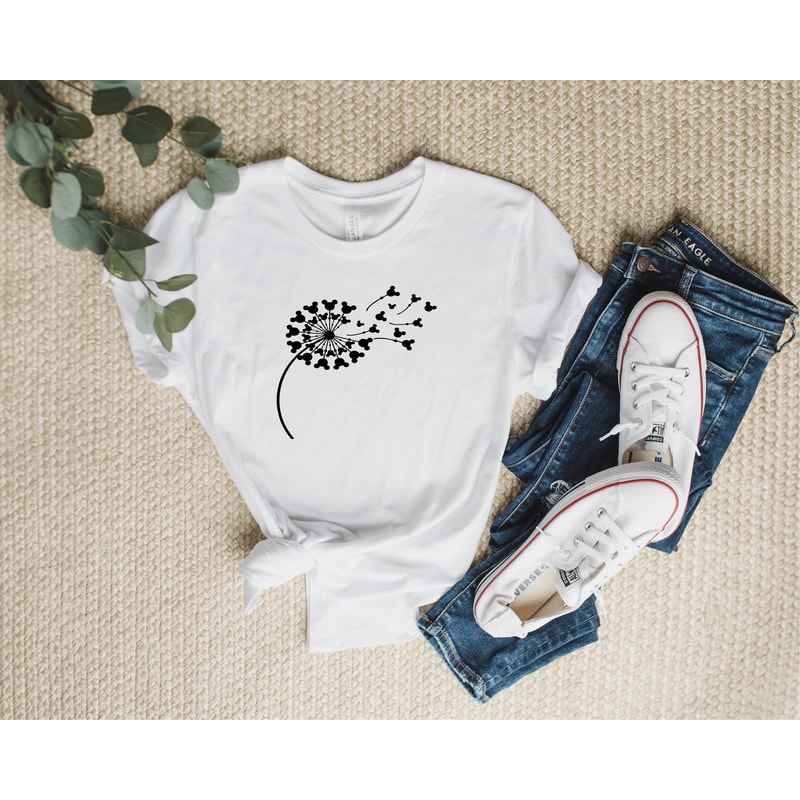 Disney Floral T-shirt, Disney Shirt for Women, Mother' Day Gift, Disney Mickey Silhouette Shirt, Meditation gift, Love Shirt, Winter Shirt - 3.jpg
