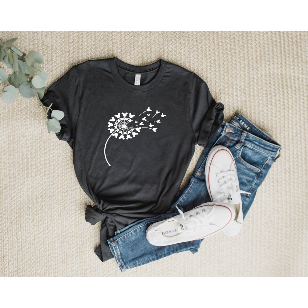 Disney Floral T-shirt, Disney Shirt for Women, Mother' Day Gift, Disney Mickey Silhouette Shirt, Meditation gift, Love Shirt, Winter Shirt - 4.jpg