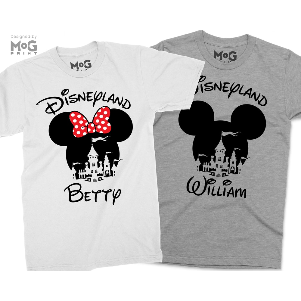 Disneyland Mickey Minnie Personalised Unisex T-shirt, Matching Family Shirt, Customised Top for Disney Lover, Birthday Gift for HimHer - 1.jpg
