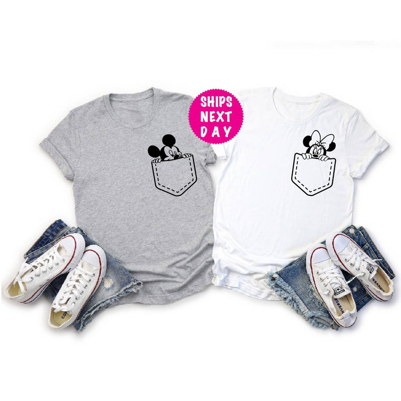 Funny Disney Pocket Shirts, Mickey Pocket Shirt, Minnie Pocket Shirt, Disney Couple T-Shirt, Disney Vacation Shirt, Disney Family Trip Shirt - 1.jpg