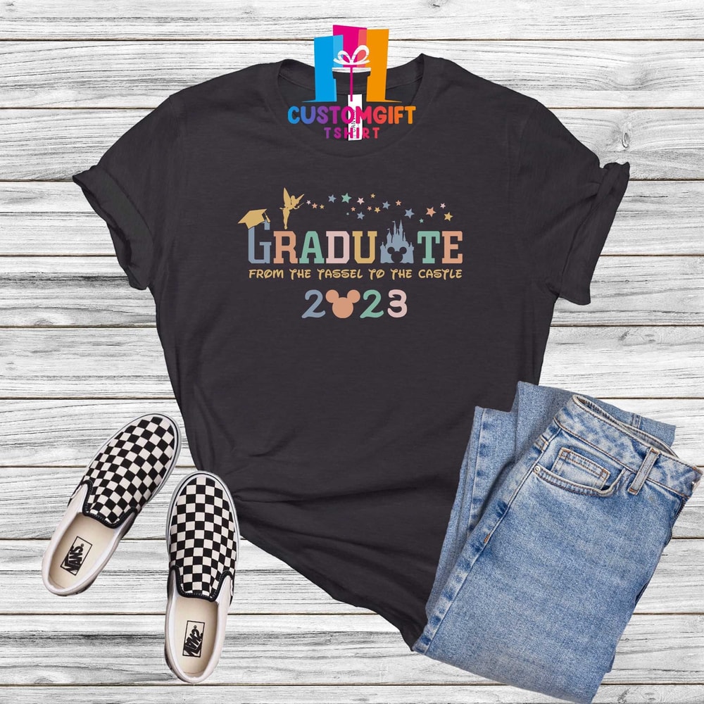 Graduate From The Tassel To The Castle 2023 T-shirt, Disney Graduation Shirt, Mickey Mouse Shirt, Magic Kingdom, Student Shirt, School Shirt - 1.jpg