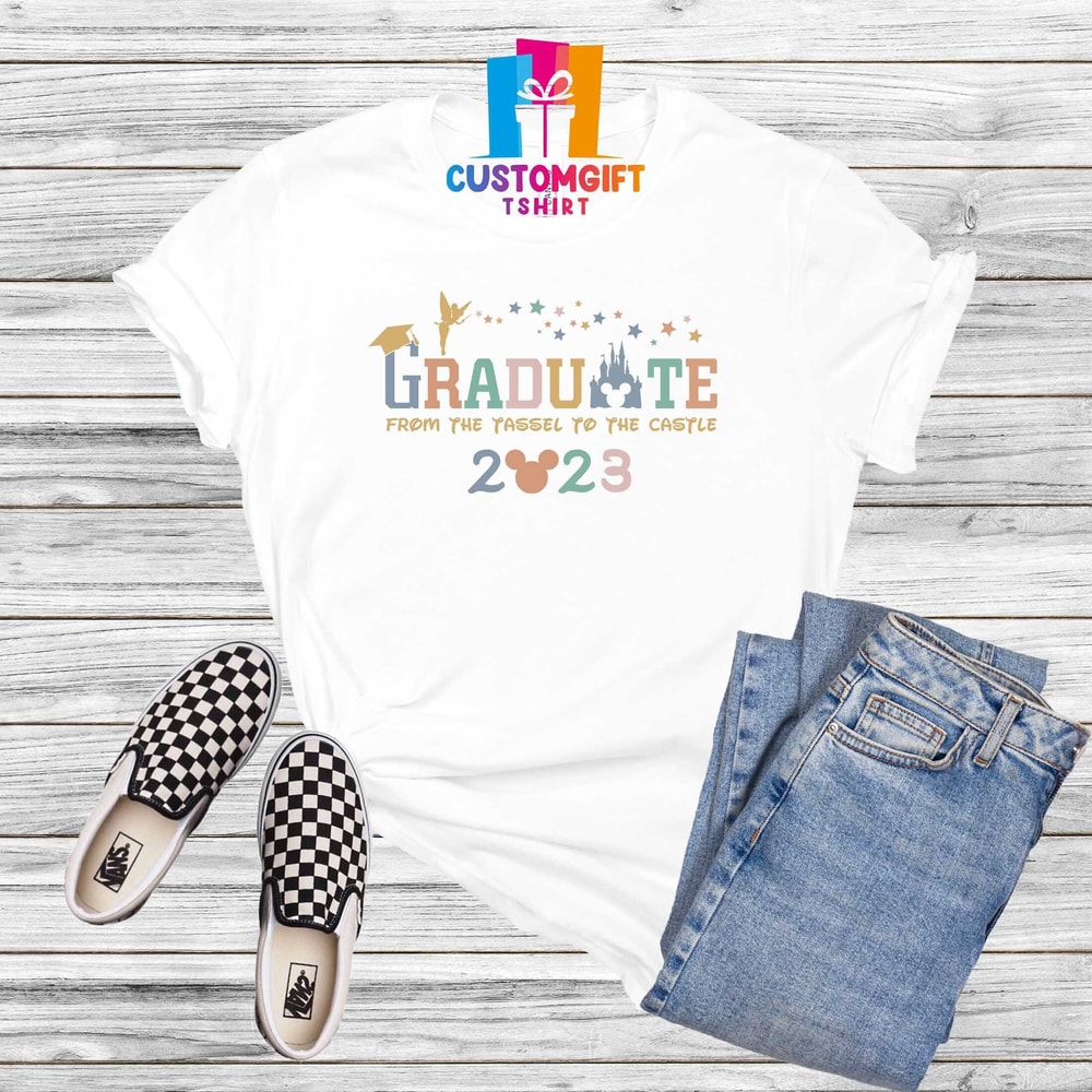 Graduate From The Tassel To The Castle 2023 T-shirt, Disney Graduation Shirt, Mickey Mouse Shirt, Magic Kingdom, Student Shirt, School Shirt - 2.jpg